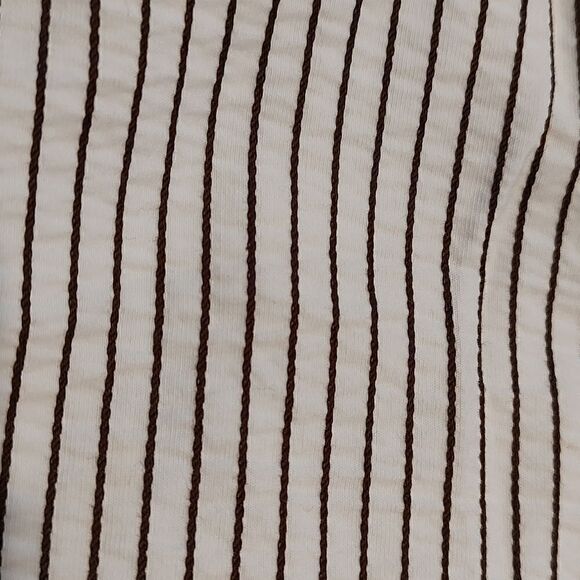 W by Worth High Rise Striped Shorts Brown/White Pleated with Pockets Size 10 - Picture 10 of 10